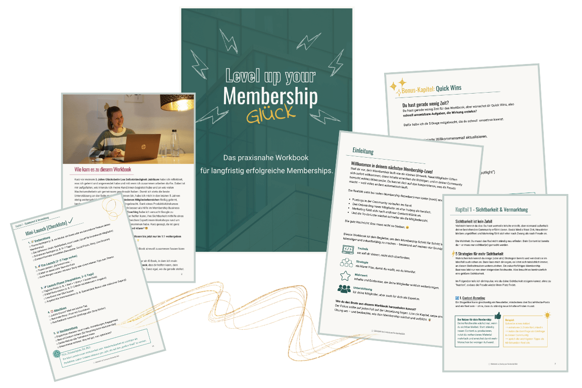 Mock up Level up your Membership Glück Workbook Mock up Level up your Membership Glück Workbook