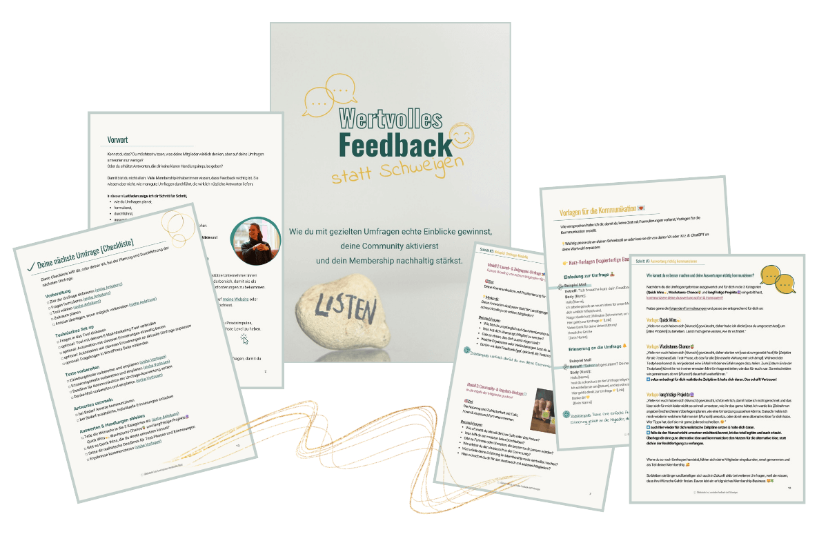 Mock up 0EUR PDF Feedback Mock up Level up your Membership Glück Workbook